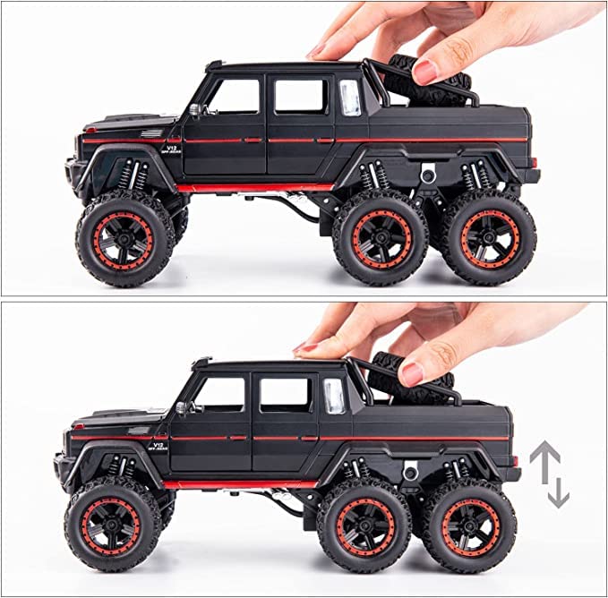Image of Invite Enterprise 1:22 Scale Die-Cast Metal G63 6X6 with Drive Metal Car Pull Back with 6 Open Doors Cover Tail with Front and Rear Light & Music Great Gift for Boys and Girls【Colors as Per Stock】