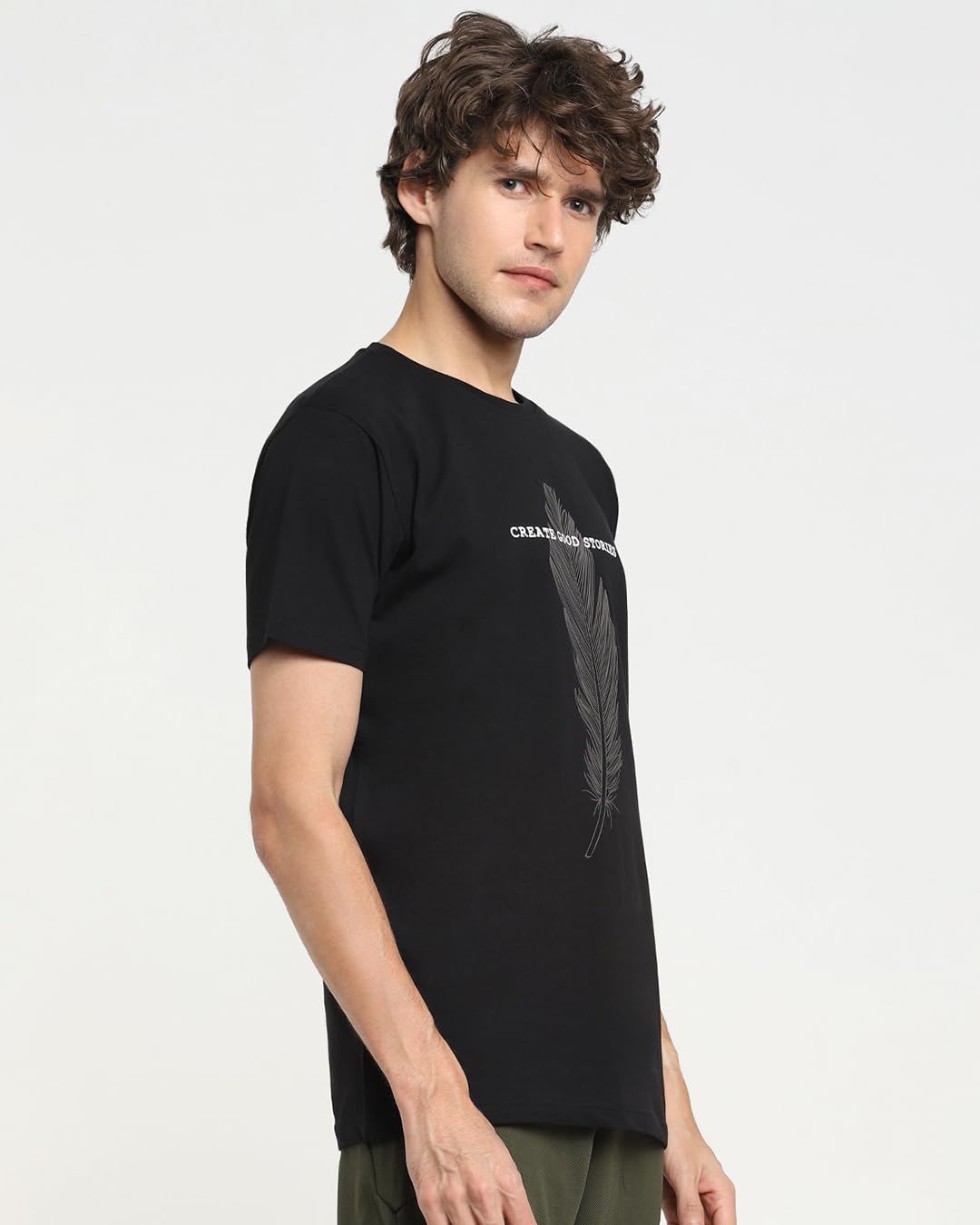 Bewakoof T-Shirt da Uomo con Stampa Grafica Regular Fit Mezza Manica Girocollo in Cotone
