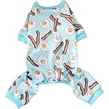Dog Pajamas Onesie for Small & Medium Dogs - Polyester, Cozy, Wrinkle-Resistant Four-Legged Apparel (Light Blue, X-Large)