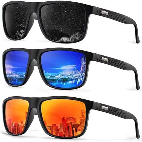 HENGOSEN Polarised Sports Sunglasses 3 Pack