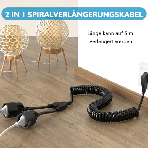 Rallonge Schuko double noire pour alimenter votre salon - 4