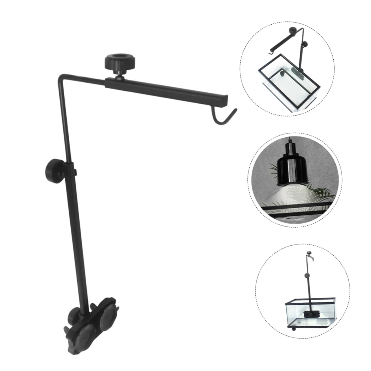 Mipcase Supporto Luce Acquario Supporto Luce Terrario Accessori Per Acquari o Per Dell'acquario o Per Lampada Appendiabiti Per Lampada Rettile Black Ferro Da Stiro