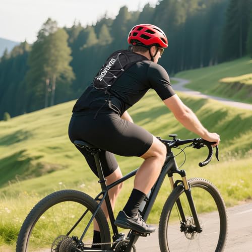 DZAEMOSIIE Laufweste für Damen und Herren, Verstellbare Laufrucksack, Leichter Trinkrucksack Laufen 5L, Runing Vest Reflektierend für Jogging, Trailrunning, Fahrrad, Marathon, Motorrad, Schwarz