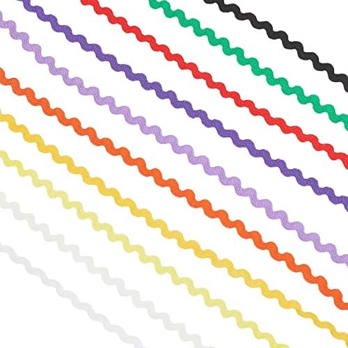 GORGECRAFT 27yard/25m Rick Rack Trim Ribbon Wave Sewing Bending Fringe Trim 5mm/0.2 inch for Sewing Flower Making Wedding Party Lace Ribbon Craft (White)