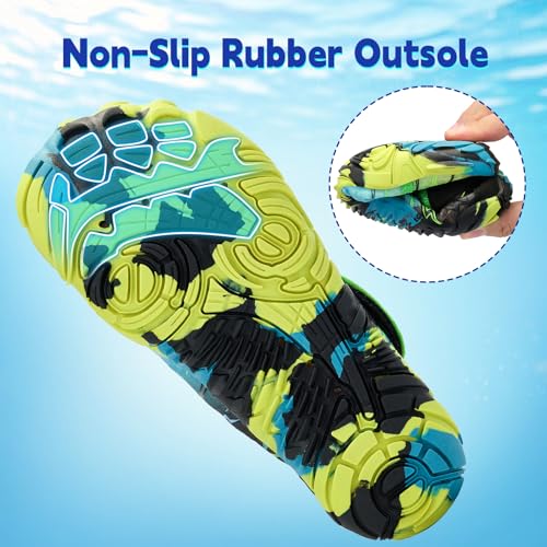 Image of Kids Water Shoes Boys Girls - Wide Toe Box Quick Dry Barefoot Shoes Breathable Non Slip Aqua Athletic Sneakers for Swim Beach Pool Kayak Hiking Sand Walking Travel Essentials (Little Kid /Big Kid)
