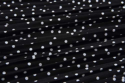 Exlura WASK002-1812-8900L-US Womens High Waist Polka Dot Pleated Skirt Midi Swing Skirt With Pockets Black Large thumb #3
