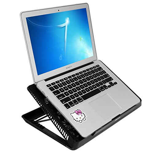 XtremPro-Portable-Metal-Mesh-Laptop-Cooler-Cooling-Pad-6-Quiet-Fans-wGreen-LED-Light-5-Adjustable-Heights-Up-to-17-in-Notebook-2-USB-Interface-wSpeed-Control-Switch-Non-Slip-Black-11147
