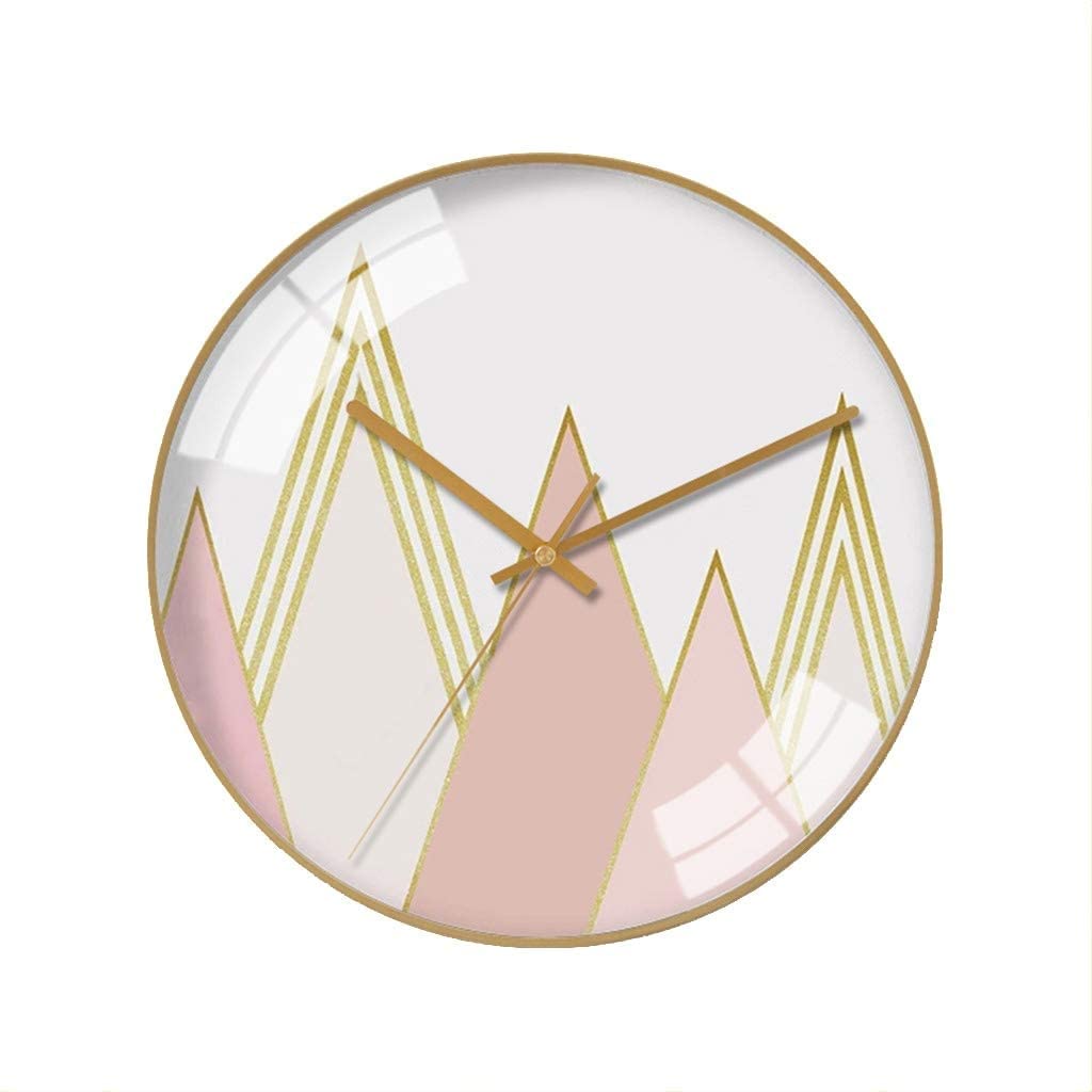 Horloge murale silencieuse ronde à motif géométrique pour déco maison