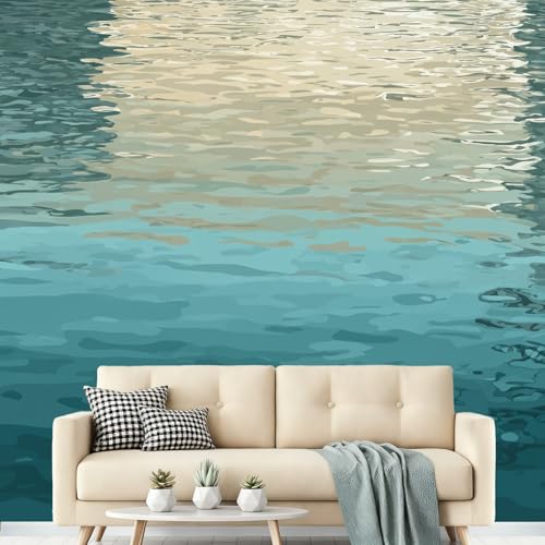 Papier peint lac abstrait et décoration murale grand format vert 280 x 200 cm - 6