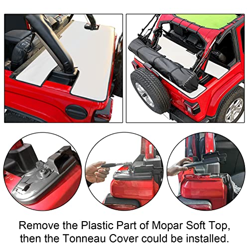 Image of Tonneau Cover for Jeep Wrangler Back Trunk Cargo Cover JL 4-Door, White