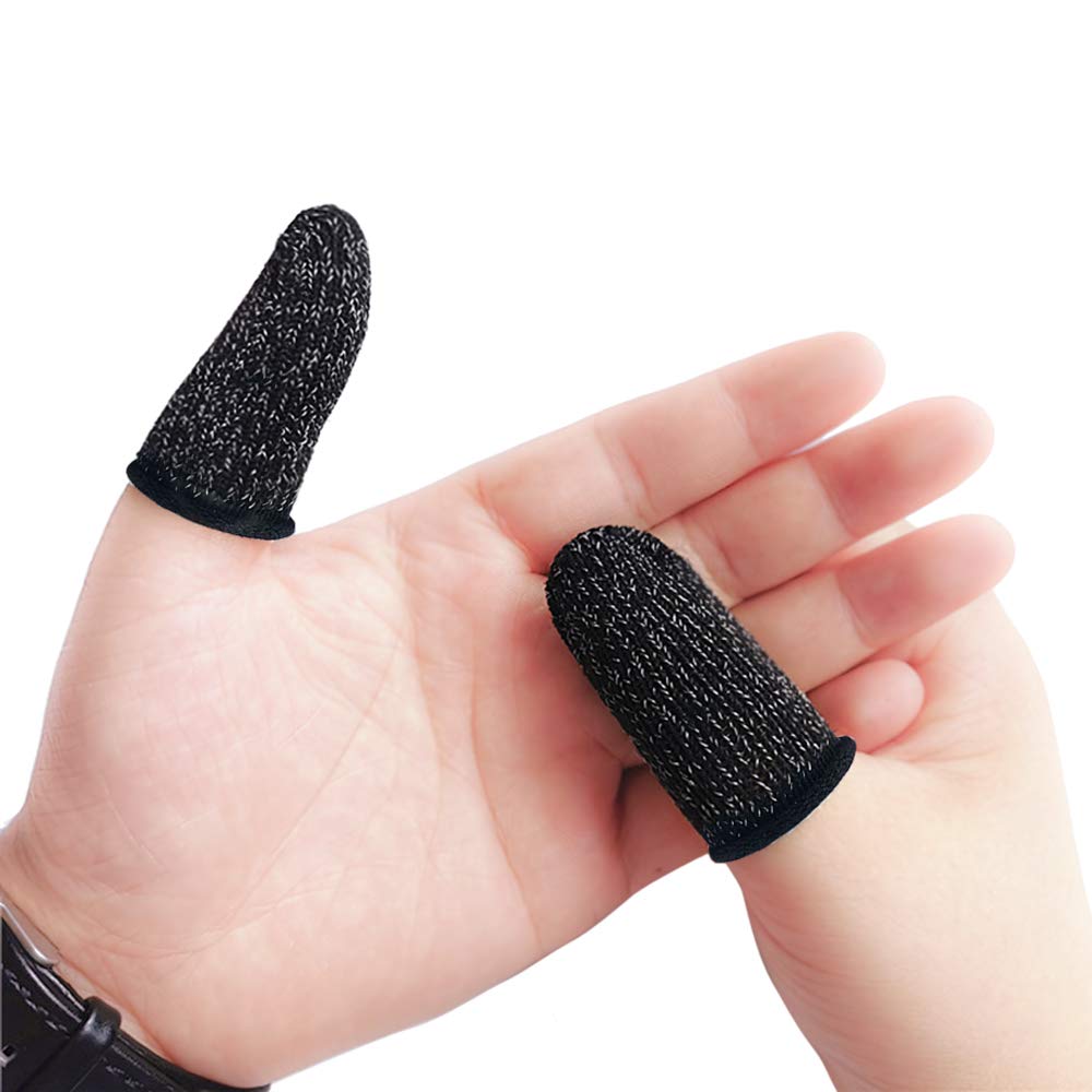 yosunl 1 Pair Full Touch Screen Ultra-Thin Finger Sleeve Game Fingertips Sweat-Proof Anti-Static Game Gloves for Mobile Phone Tablet