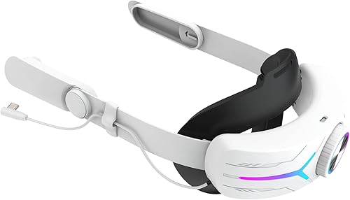 Miniatura 2 de QWOS RGB Comfort Battery Head Strap 8000mAh for Oculus Quest 2 - Extend 7hrs Playtime - Adjustable Elite Strap with Super Soft Thickened Pad for