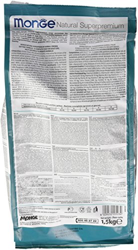 Monge Natural Superpremium Hairball Rich IN Chicken, Nassfutter für Katzen (Nassfutter aus Huhn, reich an Ballaststoffen, ohne Farb- und Konservierungsstoffe, Katzenfutter, 1,5 kg)