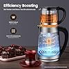 2,5L + 1L Elektrischer Glas-Wasserkocher, 1800W Thermo-Teekanne Kettle Trockenlaufschutz mit Kalkfilter, Teemaschine Schnelles Aufheizen für Tee, Kaffee, Milchpulver #1