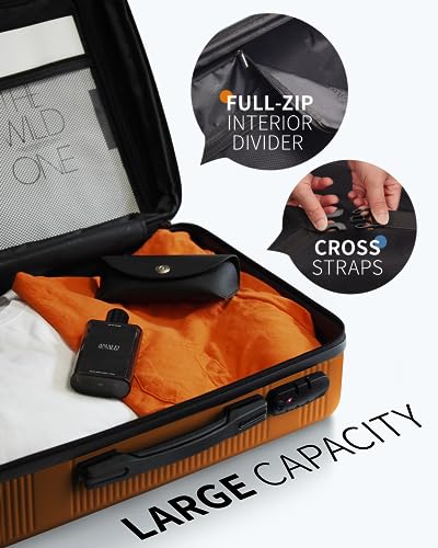 Zitahli Luggage Sets, Expandable Suitcase Set 3 Piece Luggage Set, Hardside Luggage with TSA Lock Spinner Wheels YKK zippers, 20in 24in 28in (Orange) - Image 6