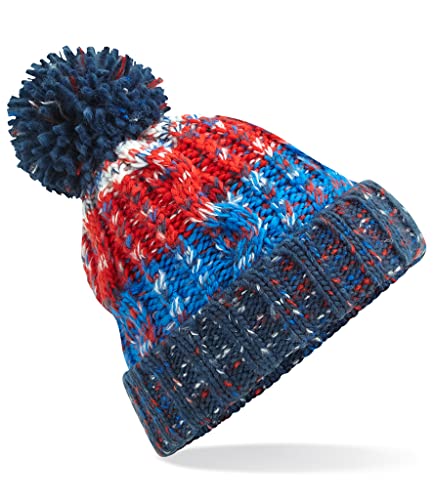 Super Lemon Bonnet d'hiver en laine de mouton pour plus de chaleur, motif à rayures de quatre couleurs, 100 % acrylique filé doux, Chilli Blues, taille unique Cover