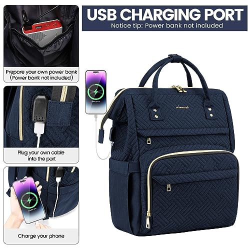 Image of LOVEVOOK Laptop Backpack for Women,15.6 Inch Professional Womens Travel Backpack Purse Computer Laptop Bag Nurse Teacher Backpack,Waterproof College Work Bags Carry on Back Pack with USB Port