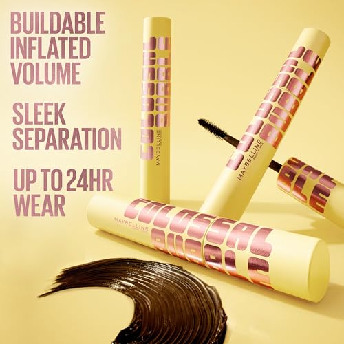 Image of Maybelline The Colossal Bubble Mascara, Buildable Mascara Volume and Length Formula for Bold, Separated, Sleek Lashes, Washable Formula, Copper Brown, 1 Count