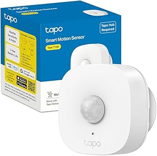 Tapo T100 Détecteur de Mouvement Intelligent, Détection à Large Portée, Allumage Automatique des Lumières, Compatible Alexa et Google Home, Batterie Longue Durée, Programmable, Hub requis