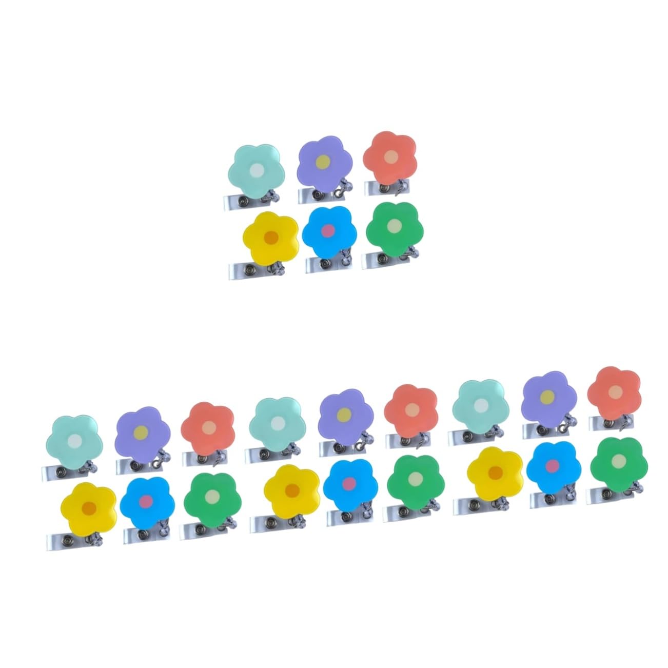 4 Set Fibbia A Fiore Facile Da Tirare Bobina Per Badge Estetico Stoviglie Carta Cordini Per I Visitatori Porta Badge Nominativo Portabadge Con Cordino Titolare Acrilico 6 Pezzi * 4 NUOBESTY