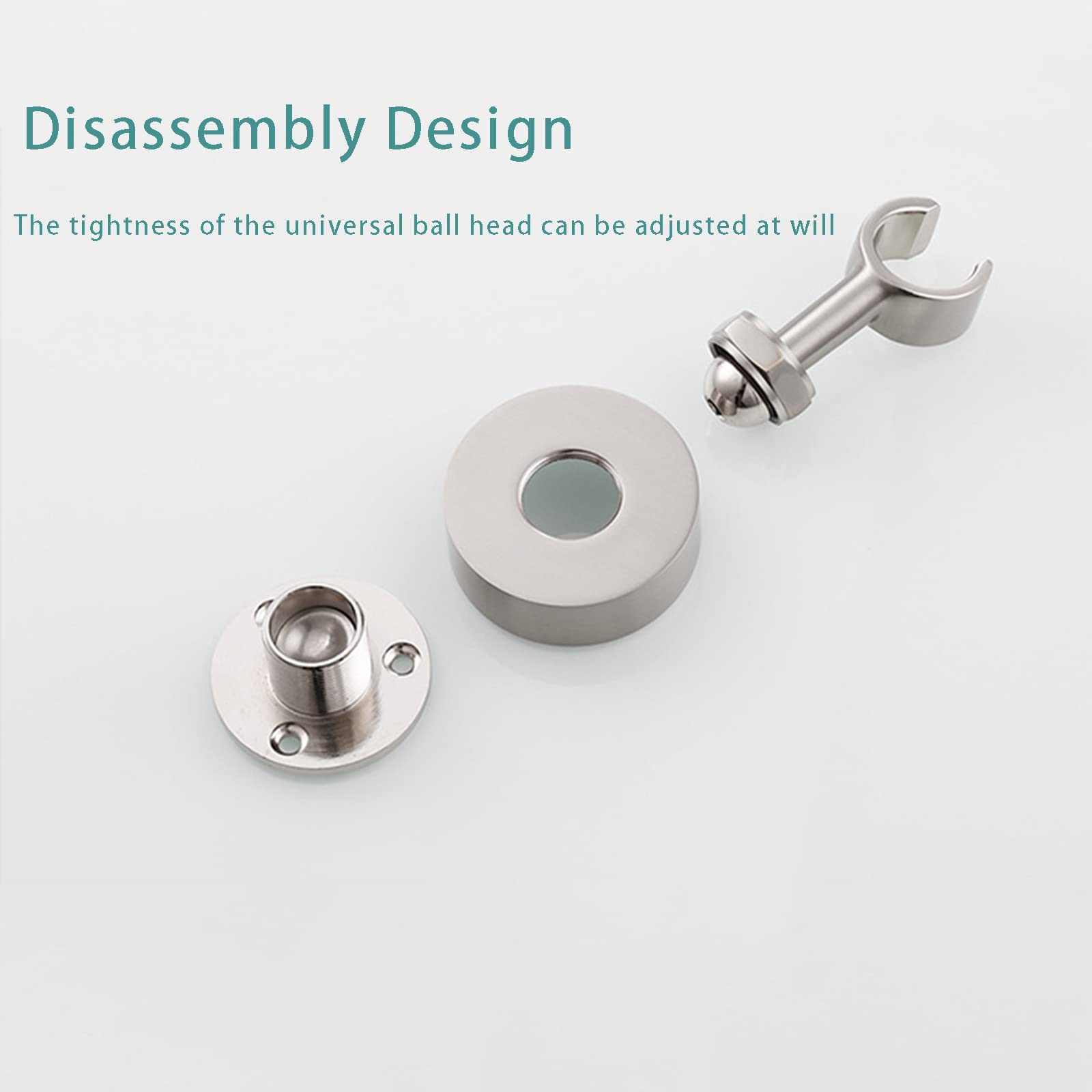 Soporte De Cabezal De Ducha, Soporte De Ducha De Mano De Acero Inoxidable 304, Soporte De Varilla De Ducha De Montaje En Pared Ajustable, Diseño Extraíble,Brushed