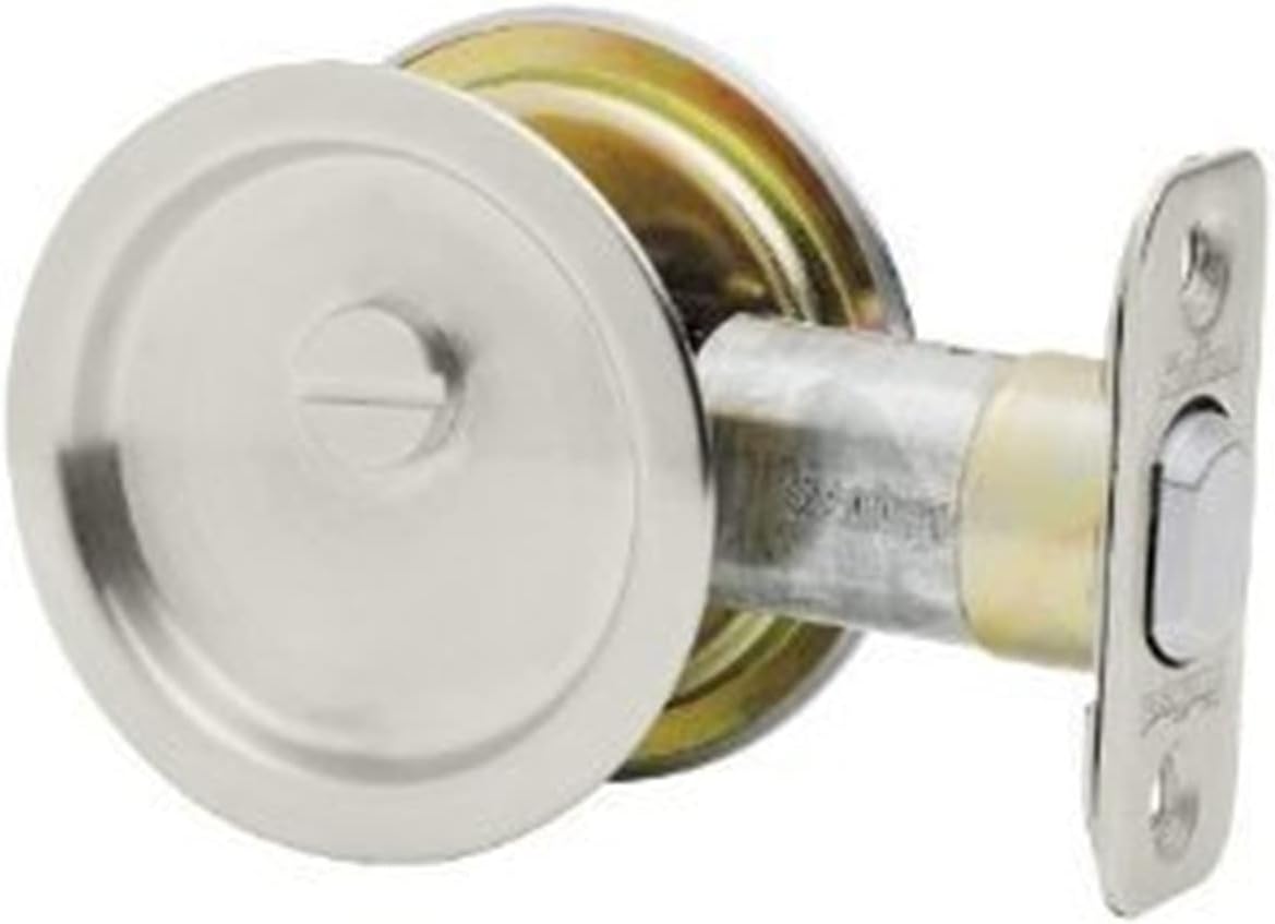 Kwikset 334 Round Hall/Closet Pocket Door Lock in Satin Chrome