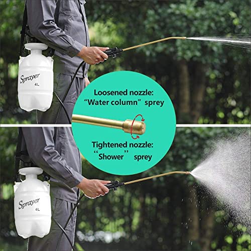 Itisll Portable Garden Pump Sprayer Brass Wand Shoulder Strap for Yard Lawn Weeds Plants 1Gal - Thumbnail 7