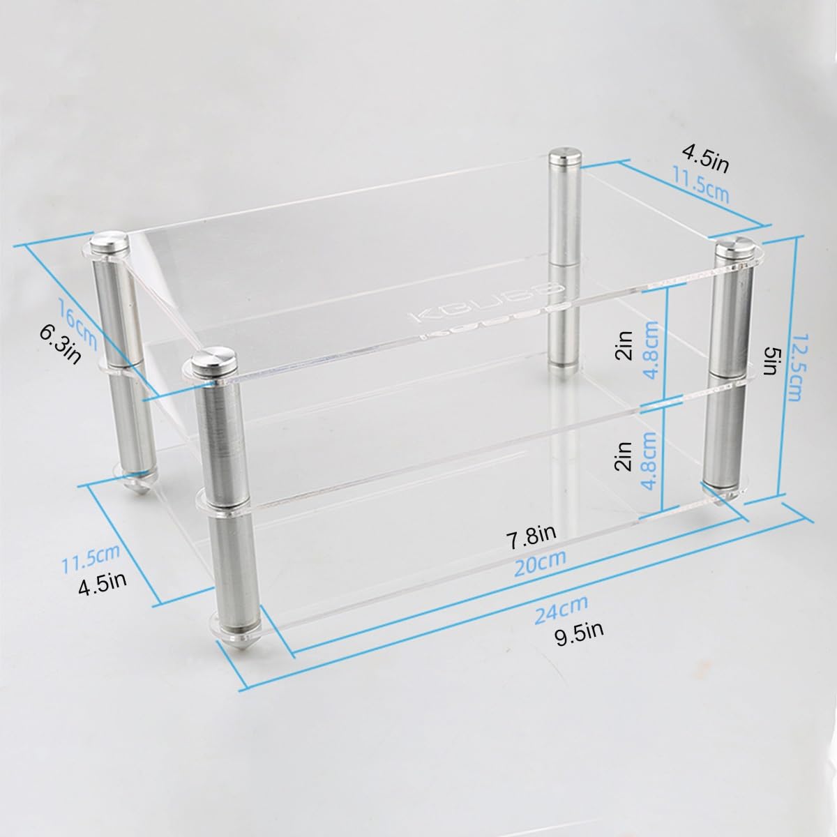 Mobile Stereo Hi Fi Rack In Acrilico, 2 Ripiani, Moderno, Scaffale Av, Per Giradischi, Soggiorno, Sala Giochi