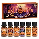 ARVIDSSON Halloween Fragrance Oils Set, Fall Essential Oils for Diffuser - Pumpkin Pie, Spiced Cider, Caramel Apple, Candy Corn, Snickerdoodle, Spooky Spices, Autumn Scented Oil Gift for Women