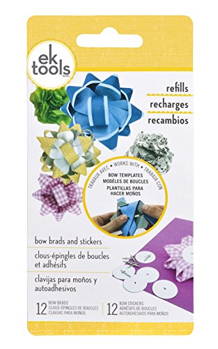 EK tools 54-07002 12 Count Handmade Gift Bow Brads and Stickers