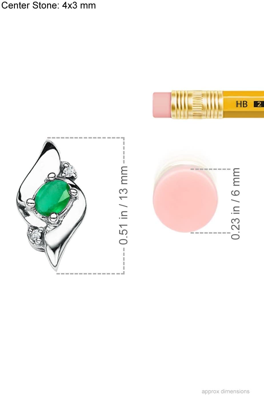 Angara Natural Emerald Pendant for Women | Shell Style Oval Emerald and Diamond Pendant in 14K Solid Gold/Sterling Silver/Platinum With 18" Chain | May Birthday, Anniversary, Gemstone Jewelry Gift - Image 3