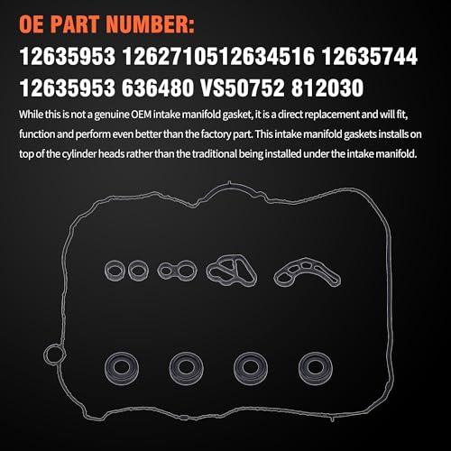 Image of HiSport Valve Cover Gasket Seal 12635953 12627105 12634516 | Compatible with Buick Regal Cadillac ATS CT6 CTS Chevy Camaro Malibu Limited Traverse GMC Acadia Canyon 2.0L 2.5L 2013-2018