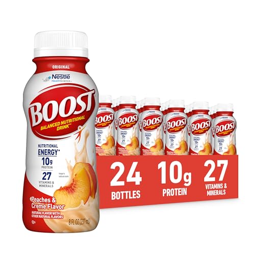 BOOST Original Ready to Drink Nutritional Drinks, Peaches & Creme, 8 Fl Oz (Pack of 24)