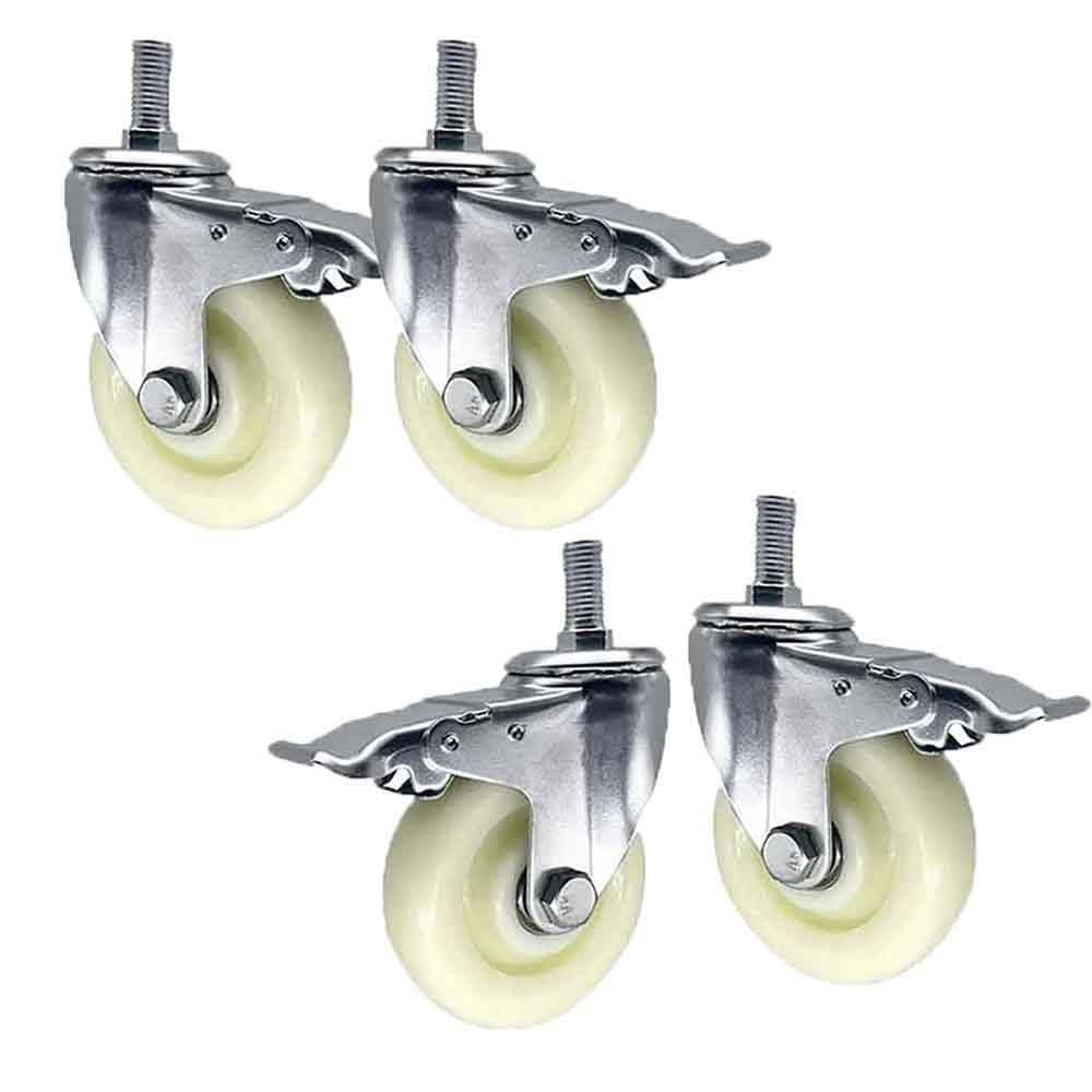 Roulettes pour meubles industriels pivotantes et silencieuses avec frein M14