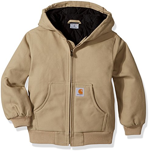 Carhartt Boys' Little Active Taffeta Quilt Lined Jacket, Dark Tan, Small
