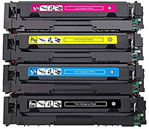 Paquete de 4 Cartuchos de tóner compatibles para HP 203X 203A CF540A CF541A CF542A CF543A CF540X M281fdw M281fdn M280nw, HP Laserjet Pro M254nw M254dw Toner Cover