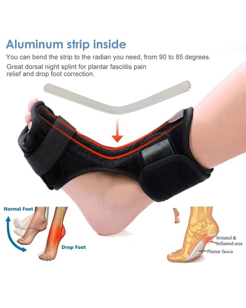Tutore per stecca notturna per fascite plantare Supporti dorsali elastici regolabili Ortesi per piede cadente per lesioni al piede/frattura da stress