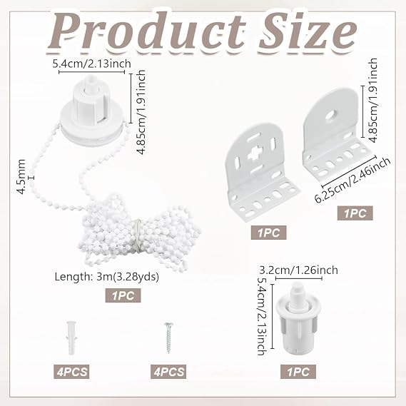 AHANDMAKER Roller Blind Fitting Repair Kit 32mm Roller Blind Clutch Rollers Shade Clutch Replacement with Bracket Idle End Plug for Outdoor Shades Window Blinds Fix