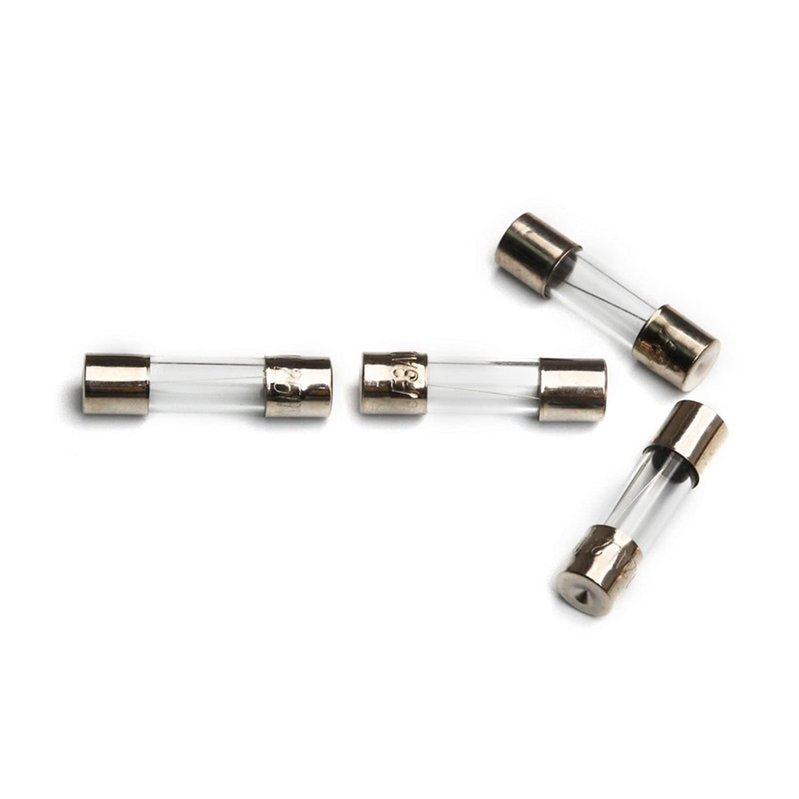 Fusibile a tubo di vetro ad accensione rapida, Kit di 100 pezzi di vetro a soffiaggio rapido 5x20 mm, 0,2 A-20 Amp, 250 V, 10 misure, assortiti, con scatola