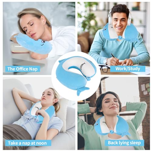 Travel-Pillow-Cartoon-Animal-Neck-Support-Pillow-30-30cm-Memory-Foam-Neck-Pillow-U-Shaped-Elasticity-Kids-Travel-Pillow-Portable-U-Shaped-Cushion-for-Car-Airplane-Train-Office-Home-G