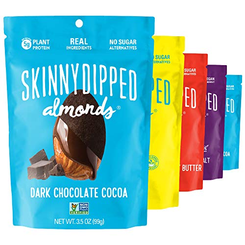 SKINNYDIPPED Fan Favorites Almond Variety Pack, 3.5 oz Bags, 5 Count
