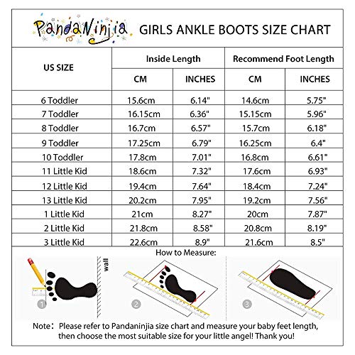 Pandaninjia Christina Boys Girls Short Ankle Boots Fashion Dress Booties Waterproof Combat Shoes With Zipper For Toddler Little Kid (Black Flower, 2 M Us Little Kid) #TOP5