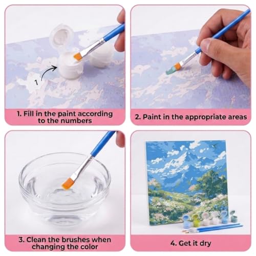 Image of HASTHIP Paint by Numbers Kit Framed 20 x 20 cm Acrylic Painting Set