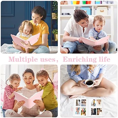Bubuyun 273 Pockets Photo Album 3 Inch Small PU Leather Photo Albums Polaroid Camera Instax Mini 11 Photo Album Photo Albums Pink for Anniversary Birthday Graduation Gifts(9 * 6.2cm)
