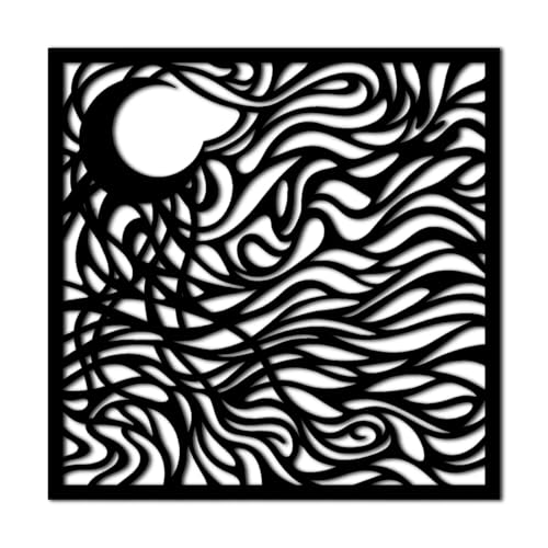 Abstract Moon Waves Metal Wall Art Metal Outdoor Decor Metal