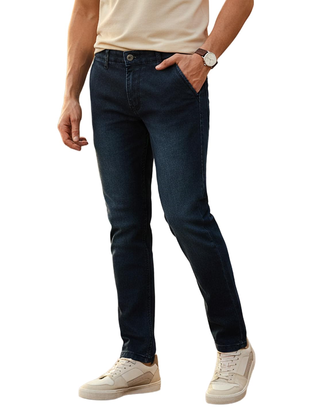 Urbano Fashion Men's Carbon Blue Slim Fit Washed Jeans Stretchable (epssprcrs-carblue-32-01)