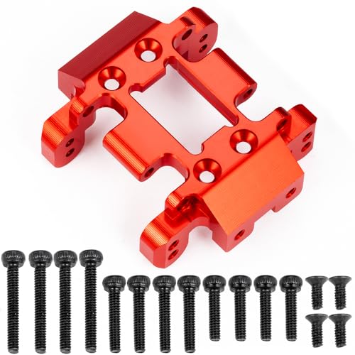 MOHERO RC Car CNC Center Skid Plate for 1/18 RC Rock Crawler Ascent 18 Upgrade Part (Red)