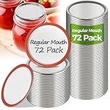 ComSaf 72 Pcs Mason Jar Lids Regular Mouth, Compatible with Electric Vacuum Sealers Canning Lids for Pickling, Fermenting, Jam Making, Canning Supplies, Fit for 2.75 inches Regular Mouth Mason Jars