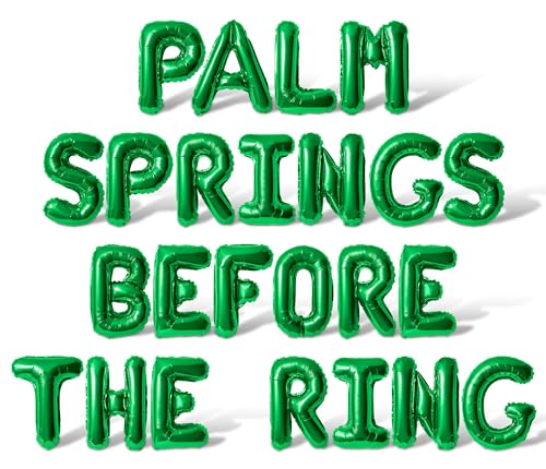 Letter Balloons - PALM SPRINGS BEFORE THE RING 16" Inch Alphabet Letters Foil Mylar Balloon Bachelorette Party Banner (Green)