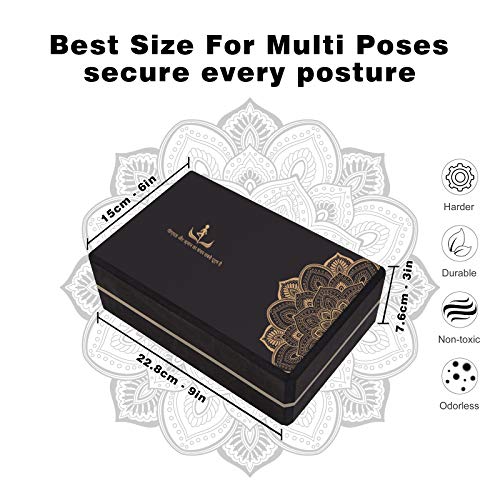 DDFE Yoga Blocks 2 Pack with Strap Set - High Density Light Weight EVA Foam Blocks Large Yoga Block for Women, Pilates, Meditation The Must-Have Set for Yogi and Yogini (Yoga Blocks 2 Pack-Black) - Image 6